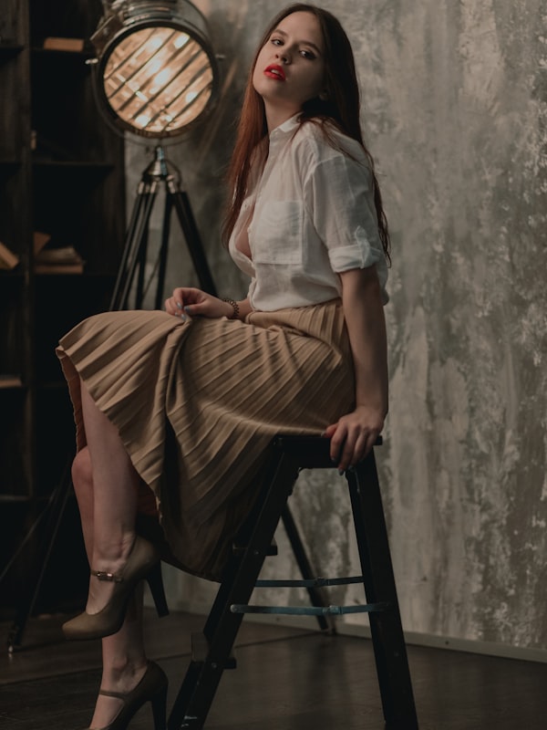 Estelle Pleated Midi Skirt in Camel