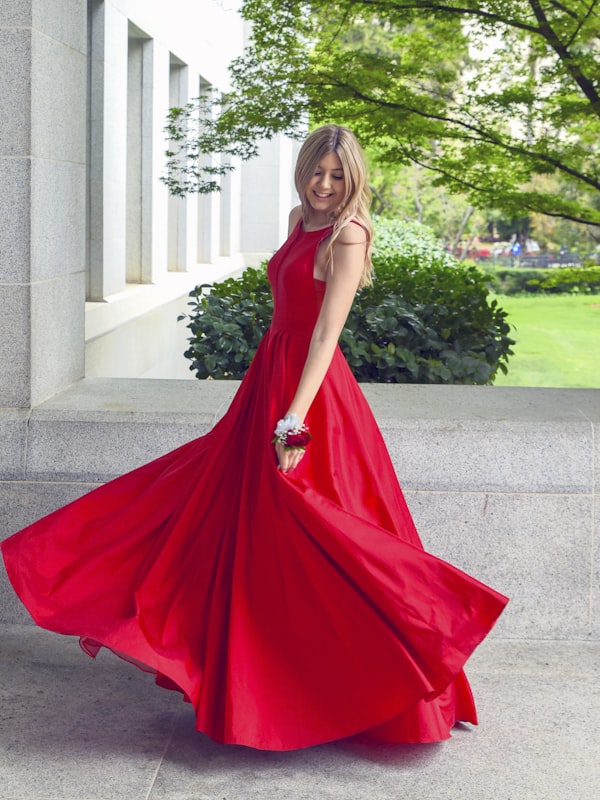 Margaux Silk Maxi Dress in Crimson