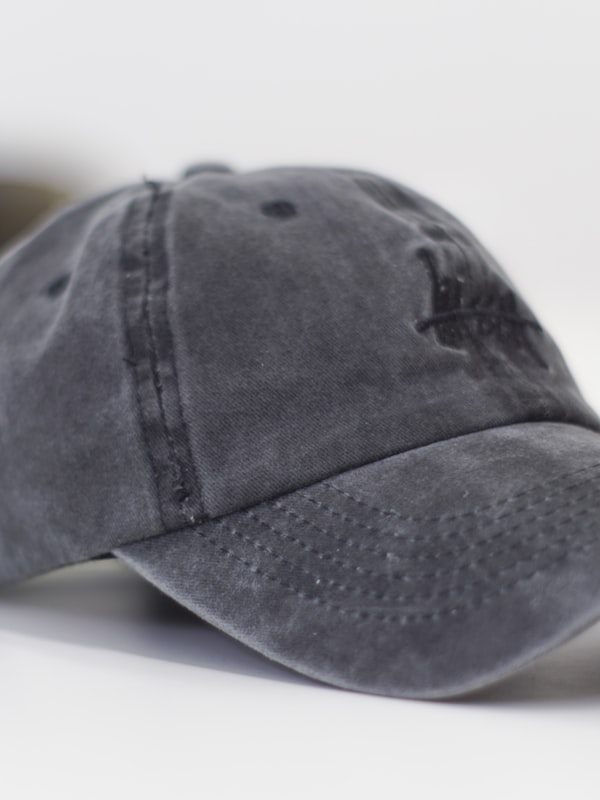 Washed black six-panel cap