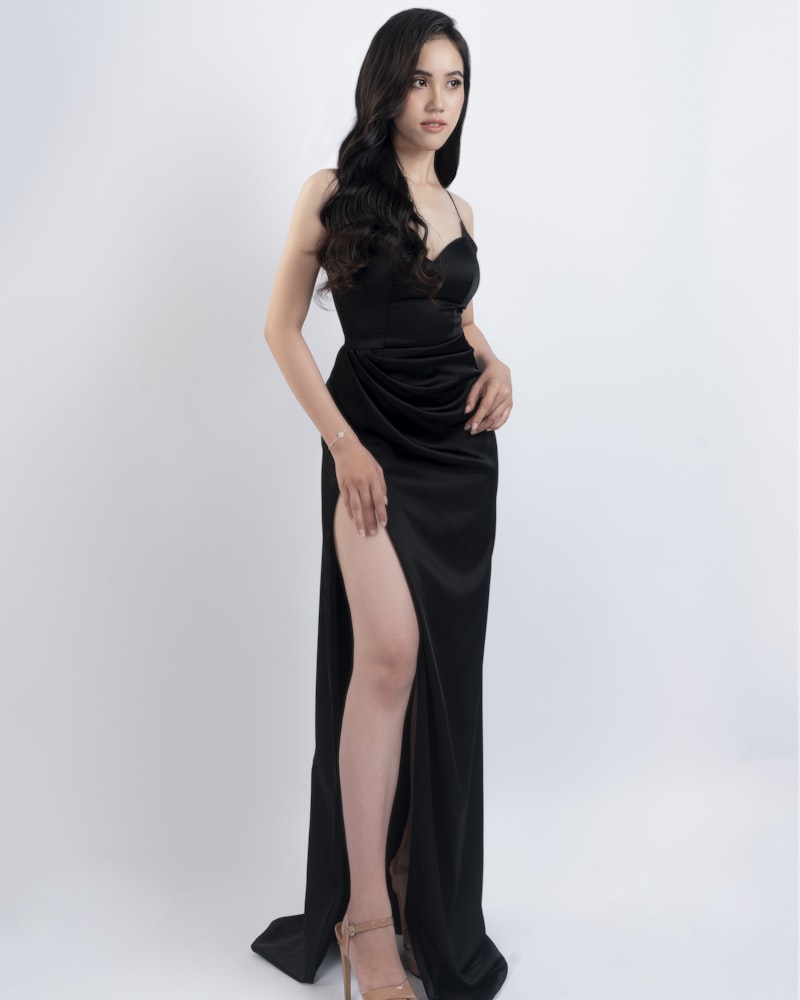 Plissé Silk Gown