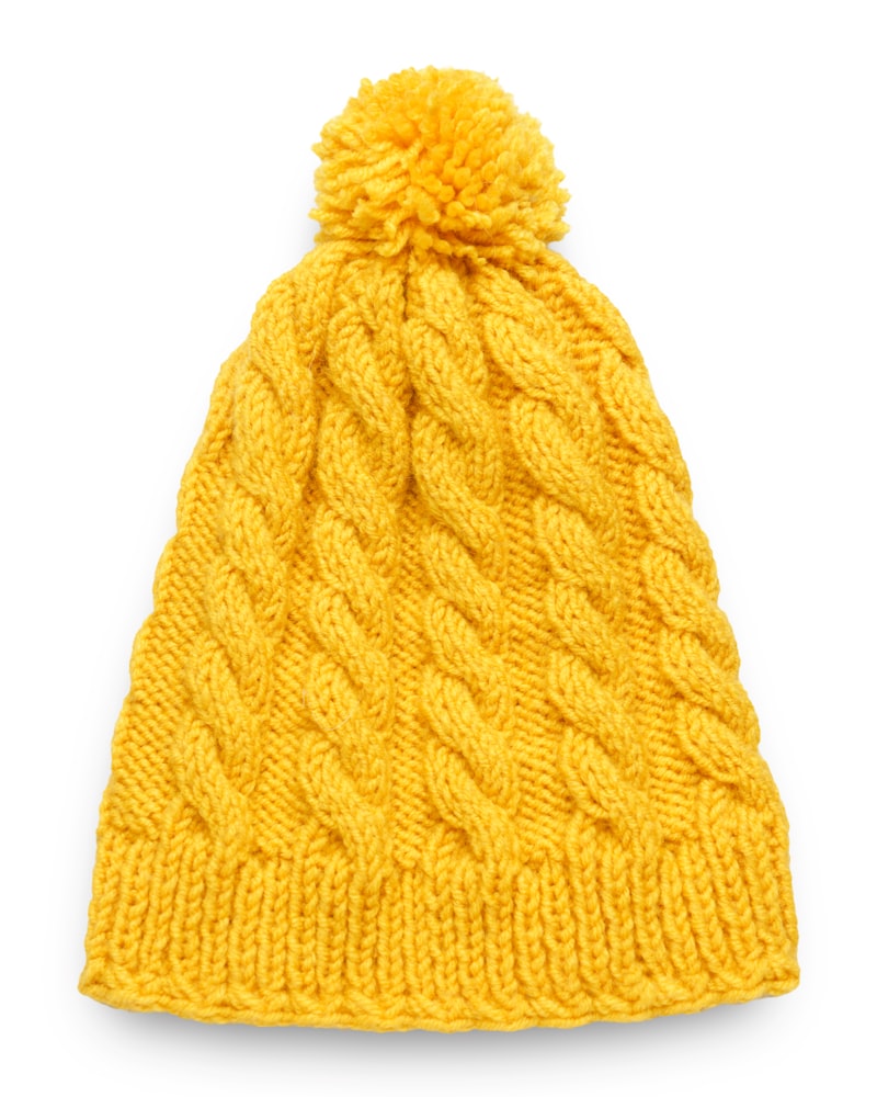 Merino Bobble Beanie in Mustard