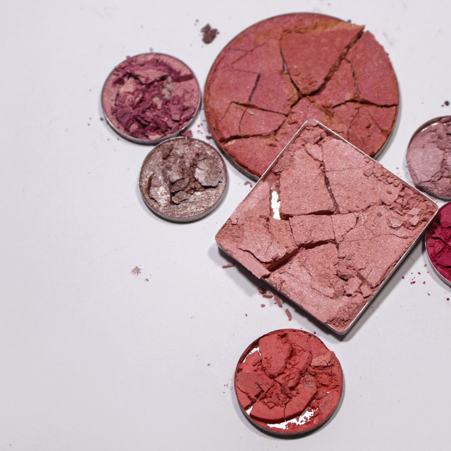 Cloud Blush shown as pressed pink and red powder