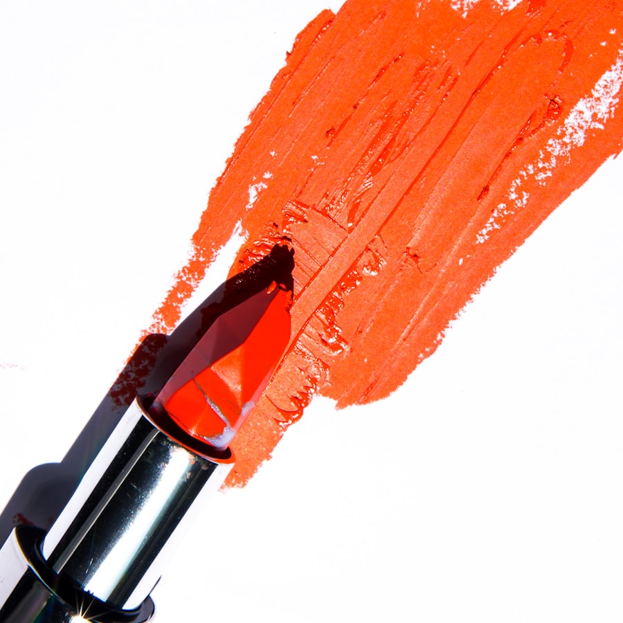 Airy Lip Cream shown as an orange lipstick and swatch