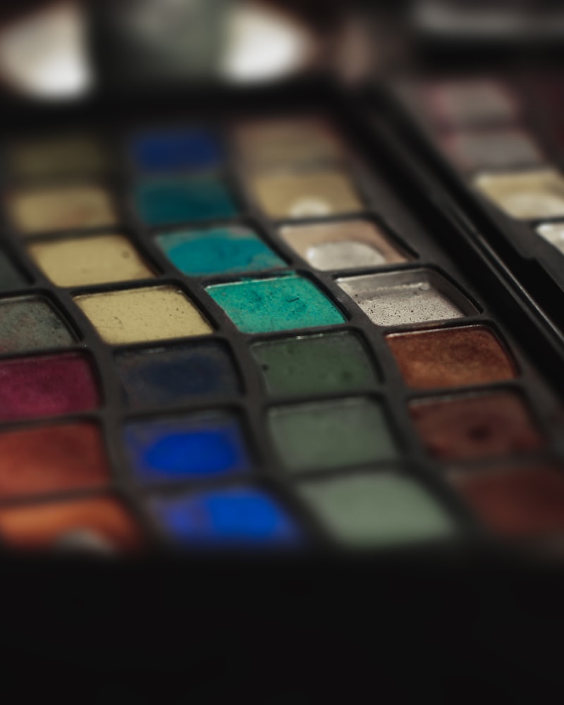 A vivid multi-colour eyeshadow palette