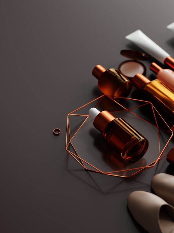 A set of amber sample vials