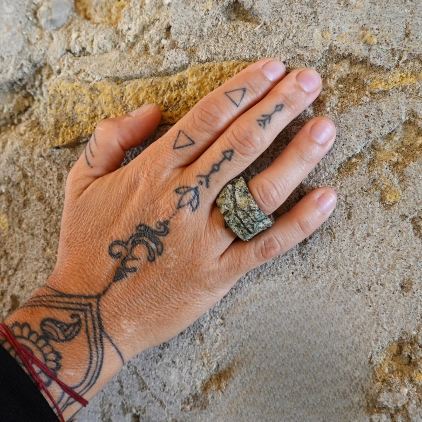 Vita Stone Ring worn on a hand