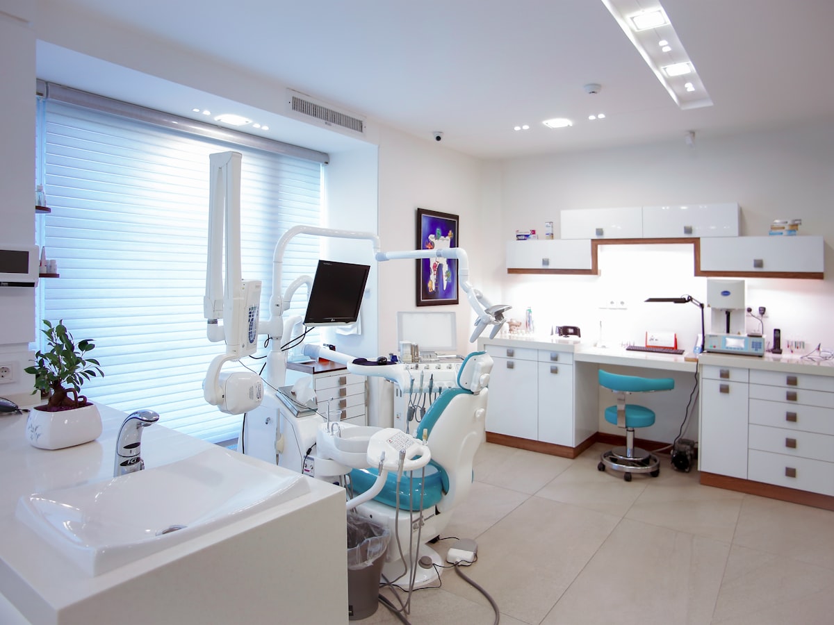 The bright, welcoming reception area of the BrightSmile Dental clinic