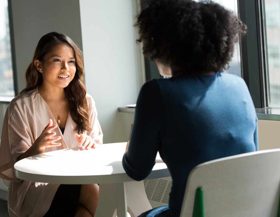 A Keystone advisor sitting across a table, calmly helping a client through a claim
