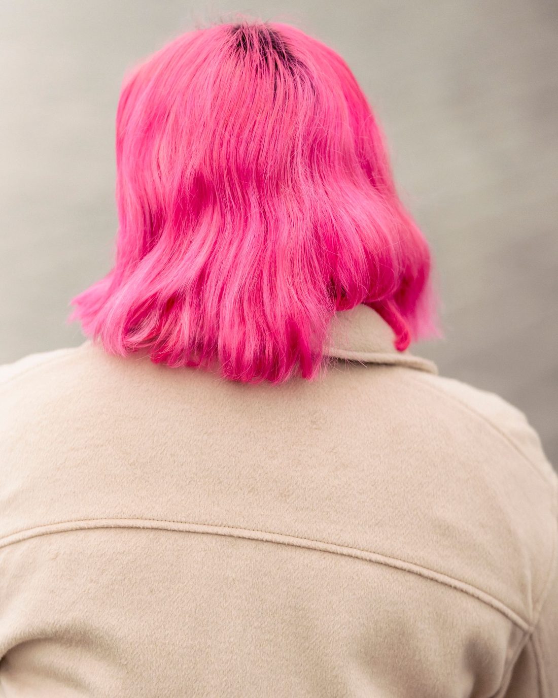 After: vivid pink bob