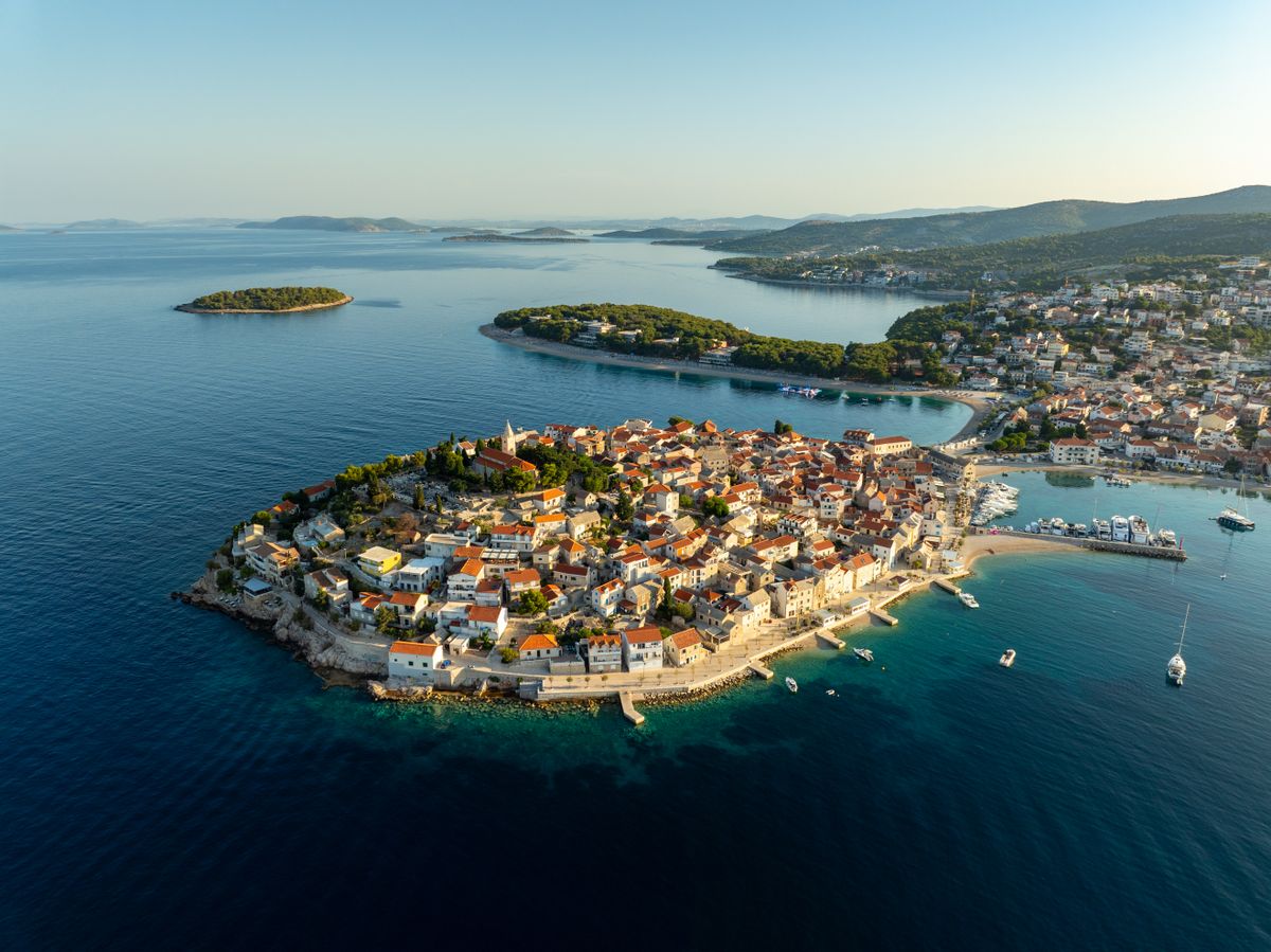 Aerial view of Primošten peninsula