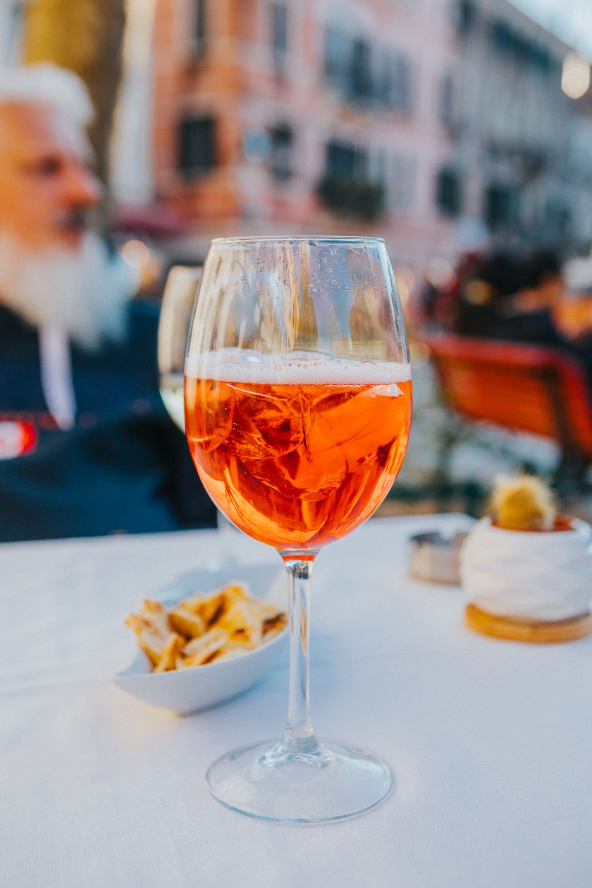 Spritz on a terrace table above the street